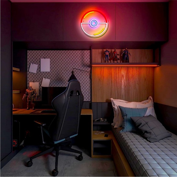 Pokemon Pokeball Cartoon 90s Video Game Neon Light LED Man Cave Kid/Teen Room - Picture 4 of 8